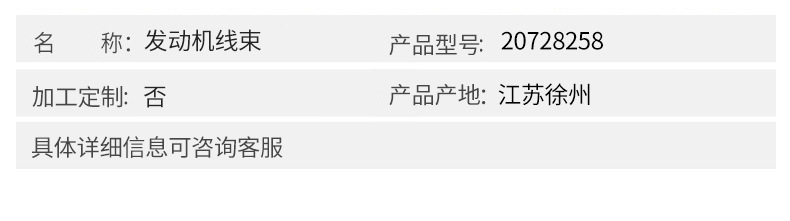 沃爾沃配件 D6D發(fā)動(dòng)機(jī)線束20728258